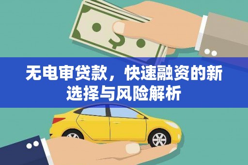 和林格尔无电审贷款，快速融资的新选择与风险解析