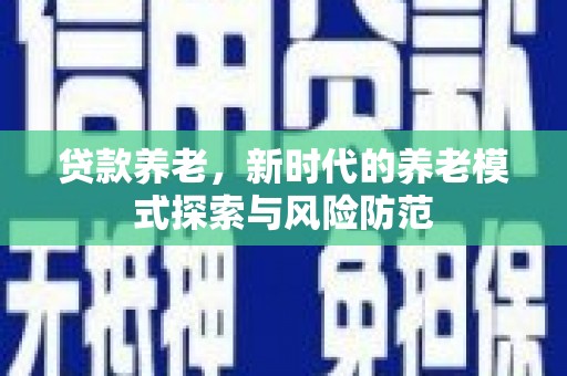 和林格尔贷款养老，新时代的养老模式探索与风险防范